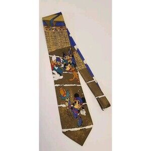 Vintage Disney Mickey Mouse Football Mens Tie Disneyana Kidcore